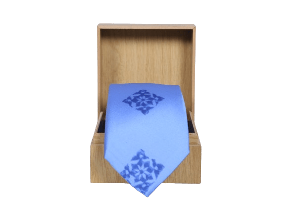 Light Blue Block Print Tie