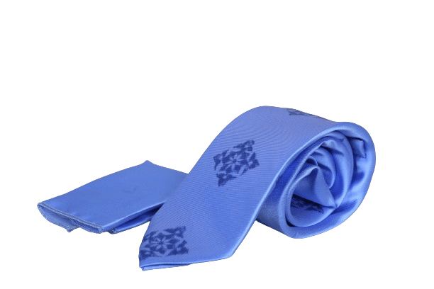 Light Blue Block Print Tie