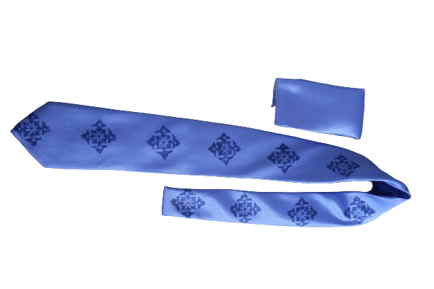 Light Blue Block Print Tie