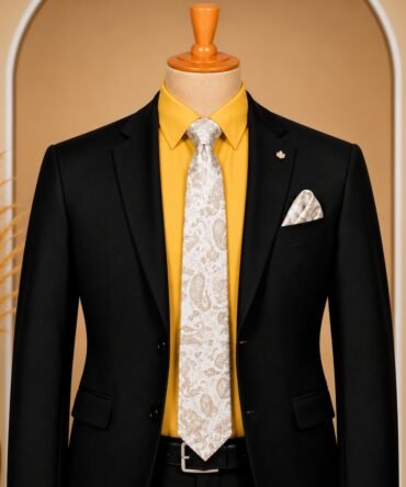 White Brocade Tie