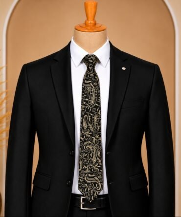 Black Brocade Tie