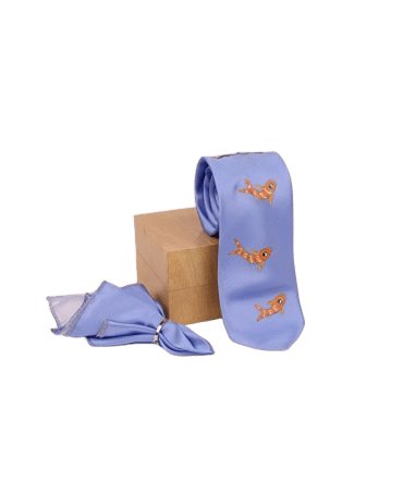 Gond Hand Painted Light Blue Tie