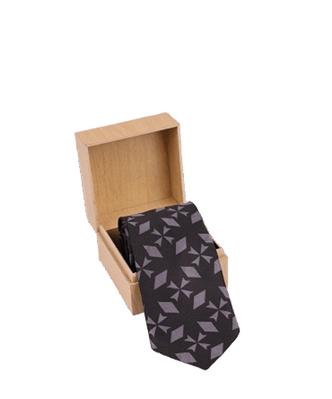 Black Block Print Tie
