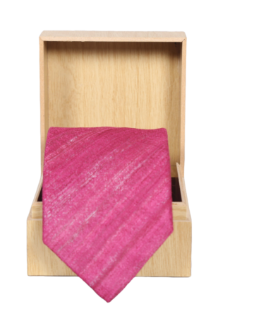 Pure Raw Silk Pink Tie