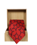 Red Star Pattern Block Print Tie