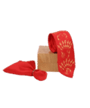 Warli Hand Painted Red Tie