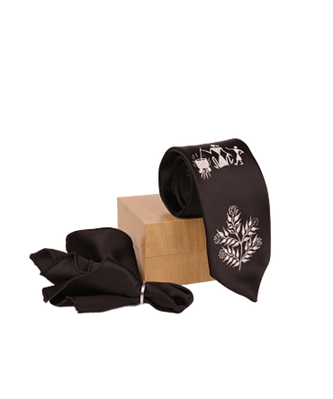 Warli Hand Painted Black Tie