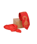 Warli Hand Painted Red Tie