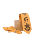 Warli Hand Painted Orange Tie