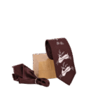 Warli Hand Painted Dark Brown Tie