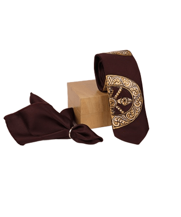 Pattachitra Hand Painted Brown Tie