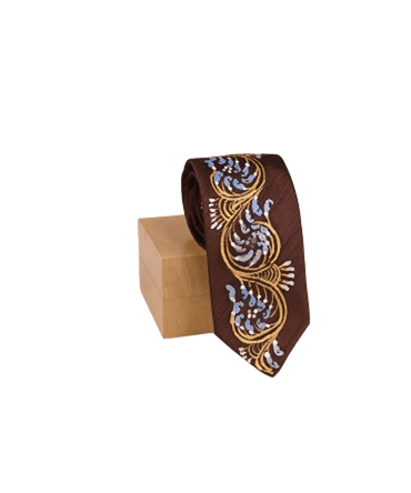 Pattachitra Hand Painted Red Tie