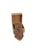 Madhubani Golden Peacock Satin Silk Tie