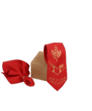 Warli Hand Painted Red Tie