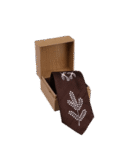 Warli Hand Painted Dark Brown Tie