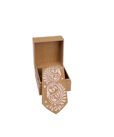Alpona Hand Painted Cream Tie