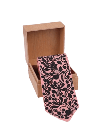 Alpona Hand Painted Pink Tie
