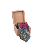 Pen Kalamkari Handpainted Bangalore Silk Bluish Base Floral Print Tie