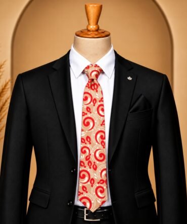Alpona Hand Painted Cream Tie
