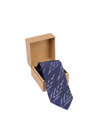 Dark Blue Ikaat Tie