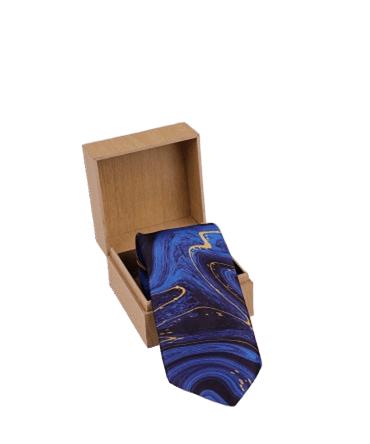Printed Blue Tie