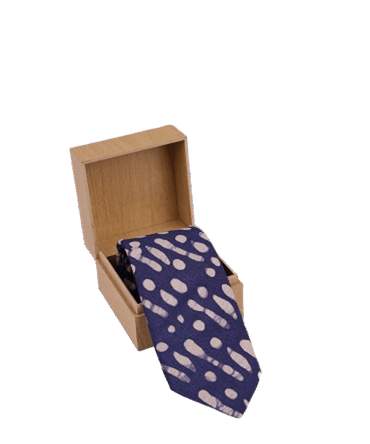 Dark Blue Print Tie