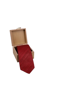 Pure Raw Silk Maroon Tie