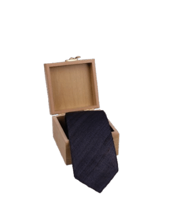 Pure Raw Silk Black Tie