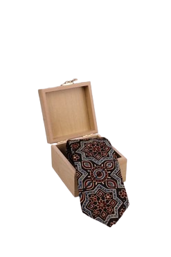 Ajrakh Maroon Tie