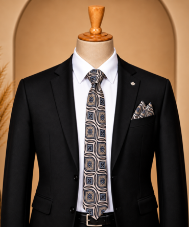 Ajrakh Modal Cream And Blue Green Tie