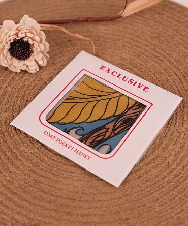 Pen Kalamkari Hand Painted Floral And Leave Motif Pocket Square