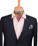 Pen Kalamkari  Greenish Base MultiColor Floral Bangalore Silk Cravate