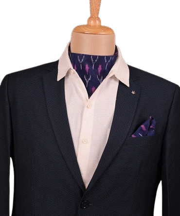 Pochampally ikaat ,dark blue base ,cotton silk cravate