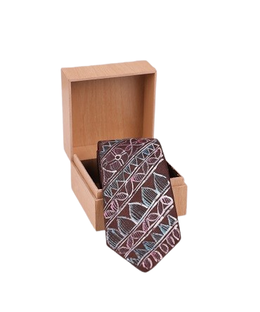 Madhubani Brown Silk Tie