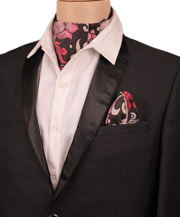 Pen kalamkari black base red floral motif bangalore silk cravate