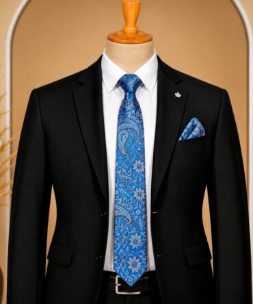 Blue Paisley Design Brocade Ties